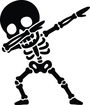 Dabbing skeleton illustration