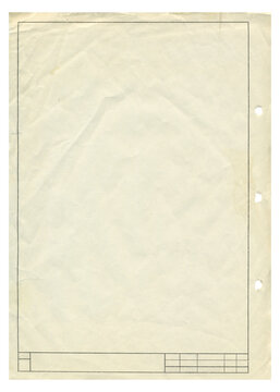 Old paper document template background isolated. Old antique ledger paper correspondence. Vintage checkered paper texture.