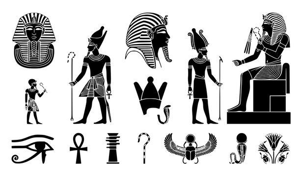 Egyptian Pharaoh Silhouette Vector Collection EPS10