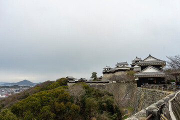 Fototapeta premium Panoramic View of Matsuyama City from Matsuyama Castle, Japan