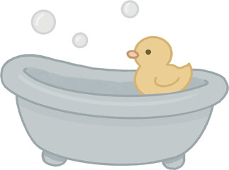 Cute Baby Bathtub Vector Illustration