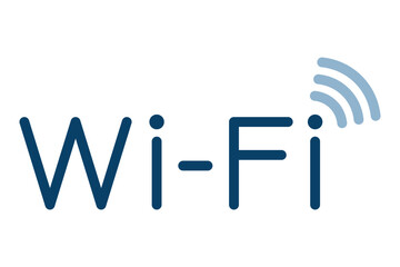 Wi-Fiの文字と電波マークのアイコン © eto itosawa