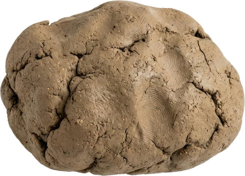 brown clay earth lump for pottery