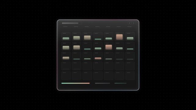 Sleek glass UI price calendar featuring a transparent layout with soft rim highlights in azure and rose, set against a dark background, ideal for modern app interfaces and digital design.