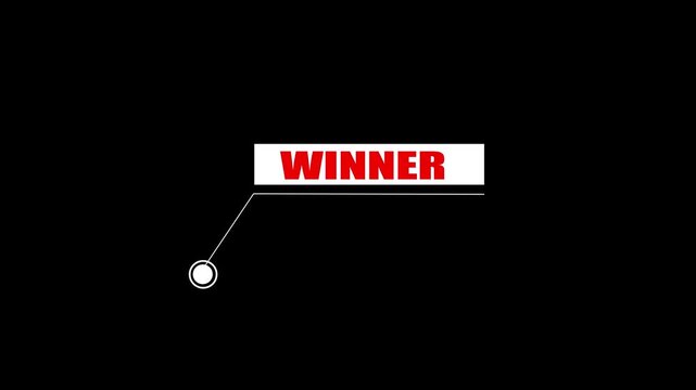 Futuristic Winner text animation with HUD elements, rectangular frame, and dynamic technology interface motion graphics, 4K video