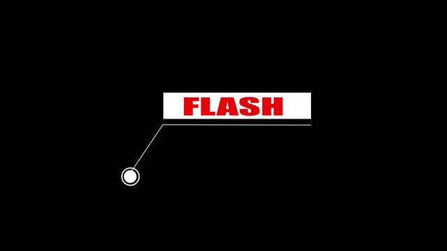 Flash text animation with HUD elements, rectangular frame and futuristic motion graphics for a technology interface,