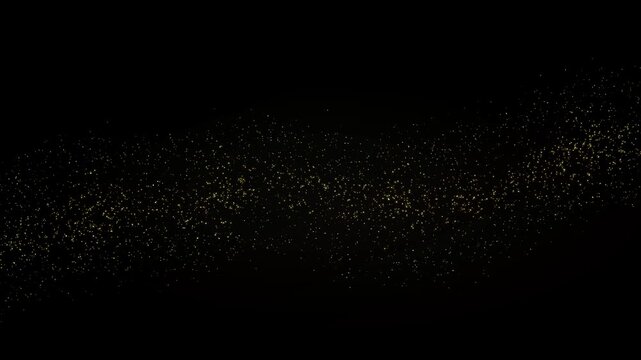 Golden champagne micro particle wave on black