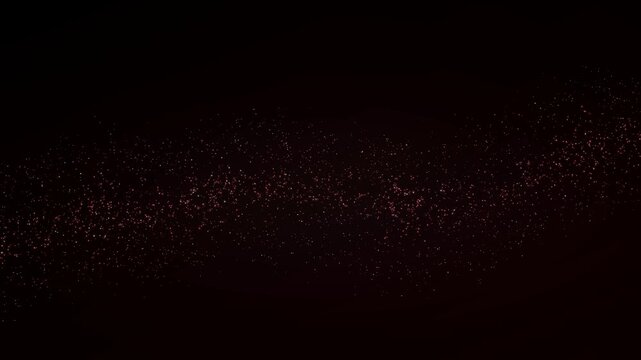 Ruby red micro particle wave on black