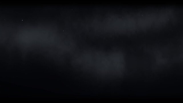 A seamless looping background displaying a dark misty fog scene with faint stars in the deep space.