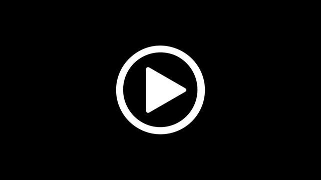 pause icon animation glowing media player control pause button neon circle animation Minimalist video play button icon on a black background