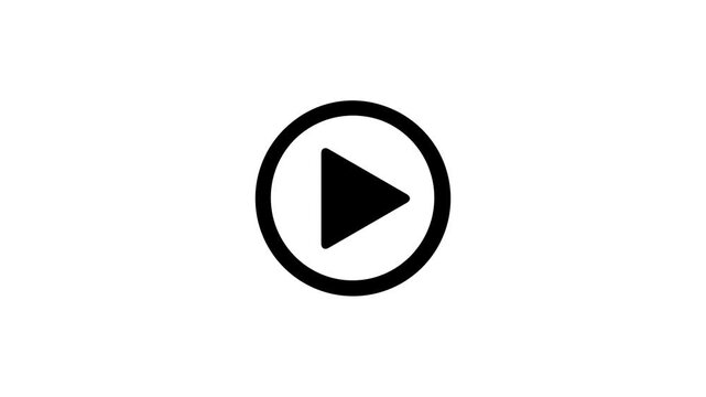 pause icon animation glowing media player control pause button neon circle animation Minimalist video play button icon on a white background