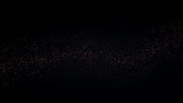 Deep layered ruby particle flow on black