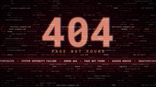 Error 404 warning on a glitched background with channel split