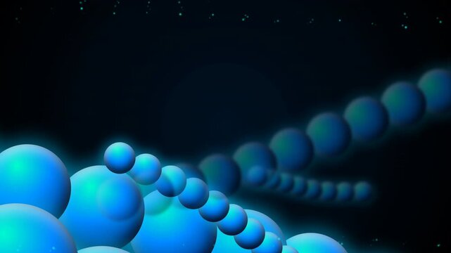 Cocci Bacteria 3D Animation: A microscopic view of glowing blue spherical cocci bacteria clustering and floating in a dark, abstract environment