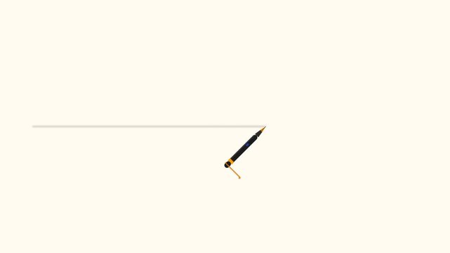Minimalist Animation of a Fountain Pen Drawing a Straight Horizontal Line on a Clean Background.