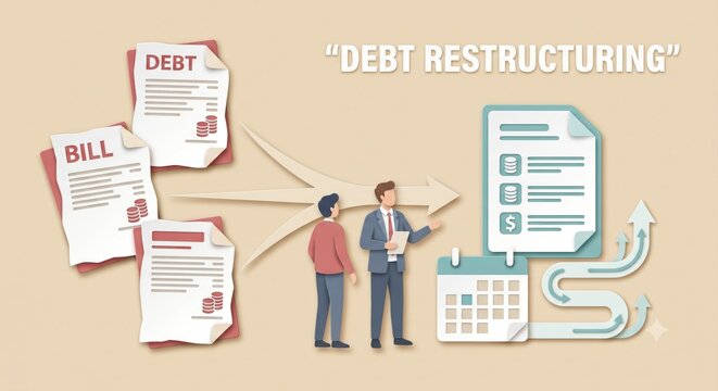 Debt restructuring financial pressure economic resilience bill debt document payment plan solution