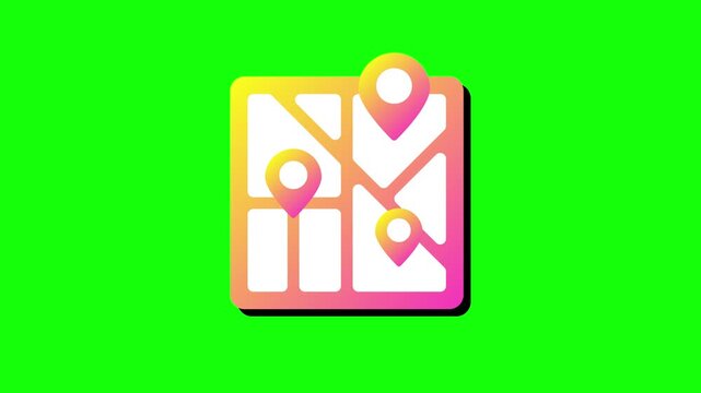 Dynamic digital map illustration featuring multiple colorful location markers, ideal for navigation, travel, and app interface design concepts