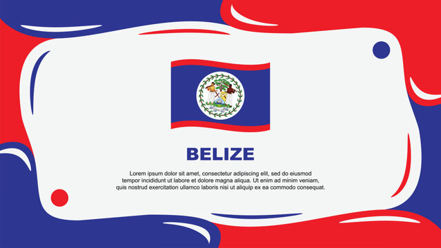 Belize Flag Abstract Background Flat Design Template. Belize Independence Day Banner Wallpaper Vector Illustration. Belize Illustration