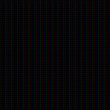 Vector abstract seamless RGB dot matrix background. Closeup of LED display screen texture with colorful subpixel pattern, digital pixel grid, electronic monitor surface and modern technology backdrop