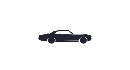 Fototapeta premium A simple black silhouette of a classic vintage sports car on a white background