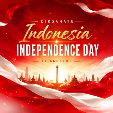 Indonesia independence day celebration poster