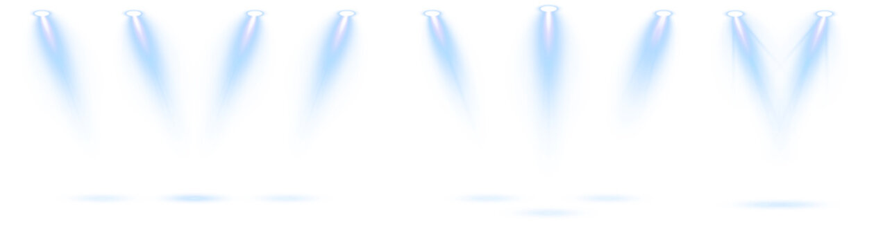Bright blue stage beam with radiant cone light, soft smoky haze, luminous halo, and cinematic glow for concert performance, theater production, event design, or product presentation.