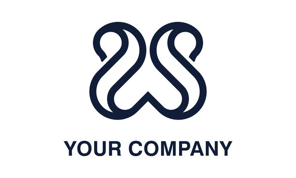 Minimalist Letter W Monogram Logo Template for Corporate Branding Design