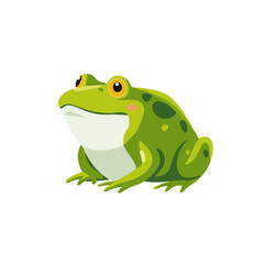 Obraz premium Green frog vector icon isolated