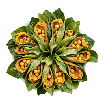 Hummus chickpea appetizer colorful hummus and chickpea wraps arranged in a flower shape on a transparent background