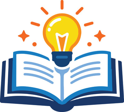 Open Book Radiant Lightbulb Knowledge Idea Vector Icon