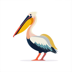 Obraz premium Stylized Pelican Bird Icon Isolated on Transparent Background