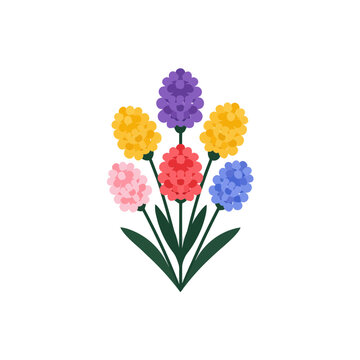Vibrant Spring Flower Bouquet Isolated