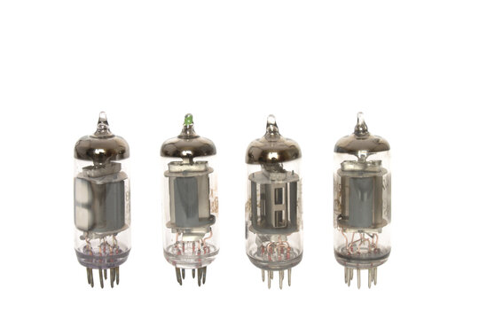 An old vacuum tubes on white background