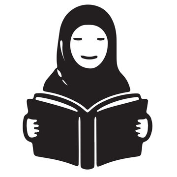 Reader with magnifying glass silhouette icon book lover appreciation day black and white