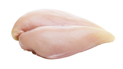 Raw boneless skinless chicken breast smooth texture, isolated on transparent background © Elena