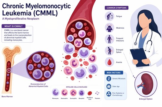 Chronic Myelomonocytic Leukemia CMML Myeloproliferative Neoplasm Medical Infographic
