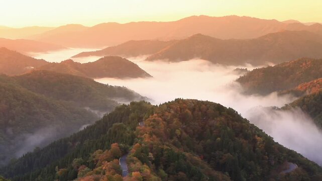 秋のおにゅう峠の雲海
