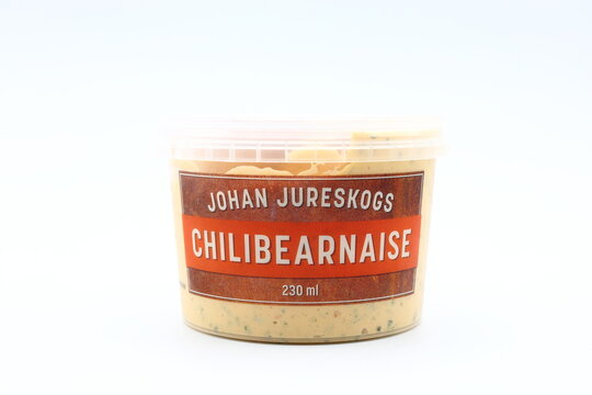 Chilibearnaise sauce. From Johan Jureskog. White background.