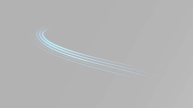 Blue neon light lines sweeping upward in a curved glowing trail with smooth futuristic motion png