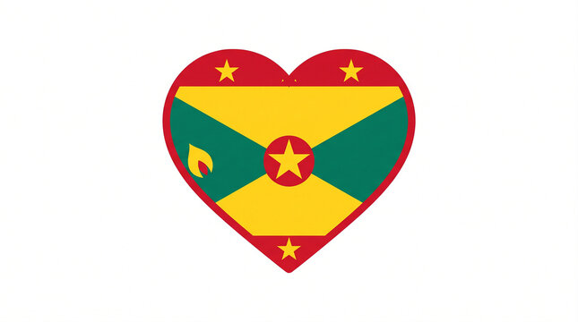 Grenada National Flag Love Symbol Vector Illustration