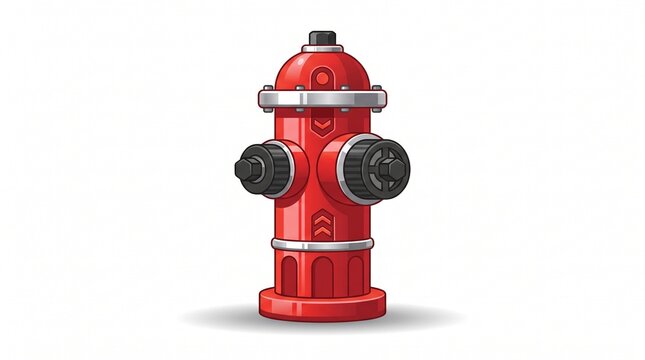 Modern Futuristic Fire Hydrant Flat Vector Illustration Isolated on White Background