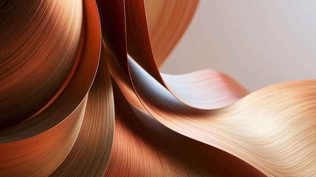 Abstract Copper Wave Texture Background with Dynamic Curving Lines
