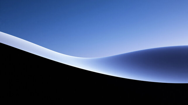 Abstract Blue Curved Line with Gradient Background