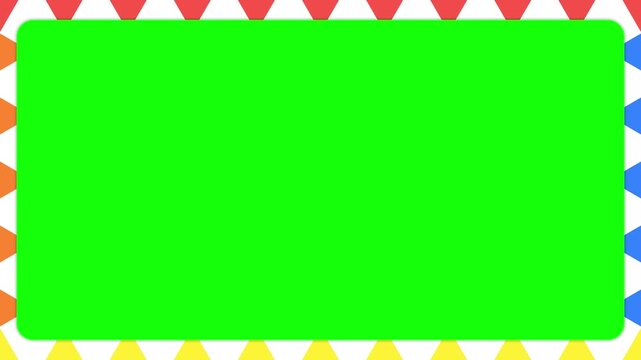 カラフルなギザギザ模様のフレーム素材／A colorful zigzag-patterned frame