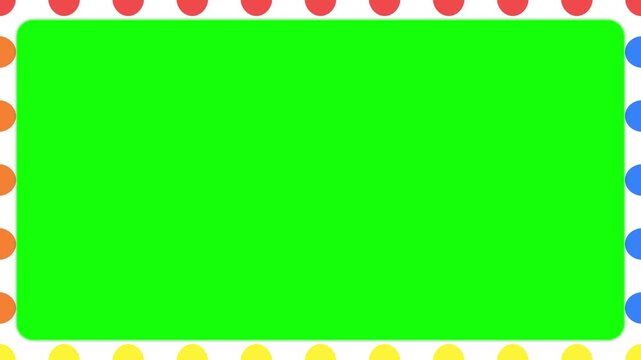 カラフルな半円が並んだフレーム素材／A frame featuring rows of colorful semicircles