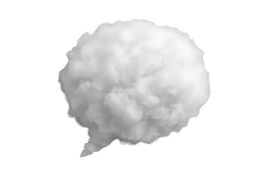 Small dense white fluffy cloud puff with soft shadow
