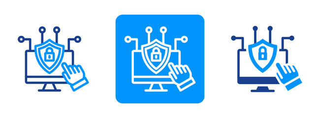 Fototapeta premium Digital Security Icon In Dual Tone Style