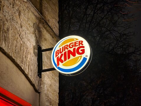 Harju County, Estonia-Nov. 29th 2025: Burger King brand logo store sign