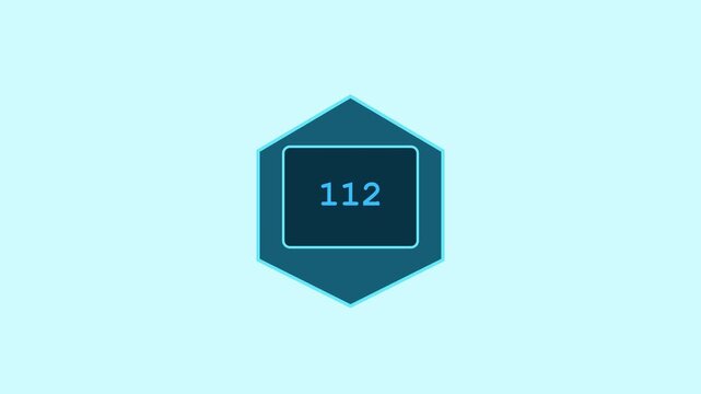 Countdown Sequence Featuring Decreasing Numerical Values Inside Geometric Hexagon Shapes.