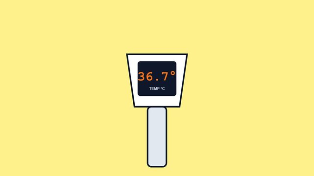 Digital Infrared Thermometer Displaying Fluctuating Body Temperature Readings.